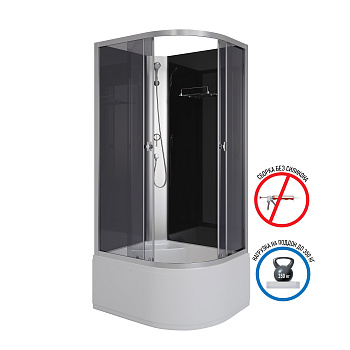 Душевая кабина Niagara Eco E90/80/40L/TN/BK 90х80 асимметричная без крыши ориентация левая Душевая кабина Niagara Eco E90/80/40L/TN/BK 90х80 асимметричная без крыши ориентация левая